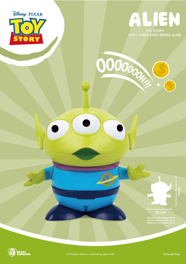 89672 TOY STORY LARGE VINYL PIGGY BANK ALIEN