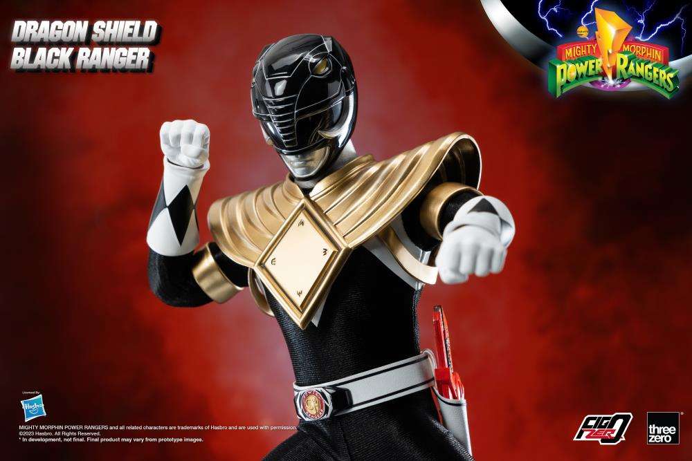 93122-MMPR DRAGON SHIELD BLACK RANGER 1/6 AF